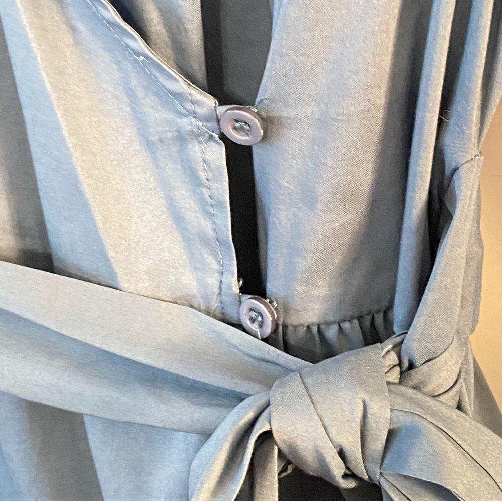 Esley Retro Collared Wrap Dress with Pockets Size Medium - Picture 6 of 16